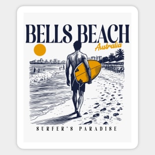 Vintage Surfing Bells Beach, Australia // Retro Surfer Sketch // Surfer's Paradise Sticker